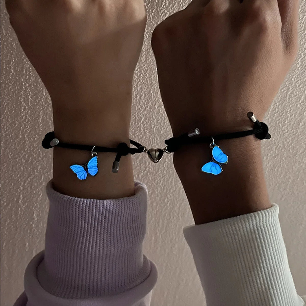 Luminous Butterfly Heart Magnet Bracelets