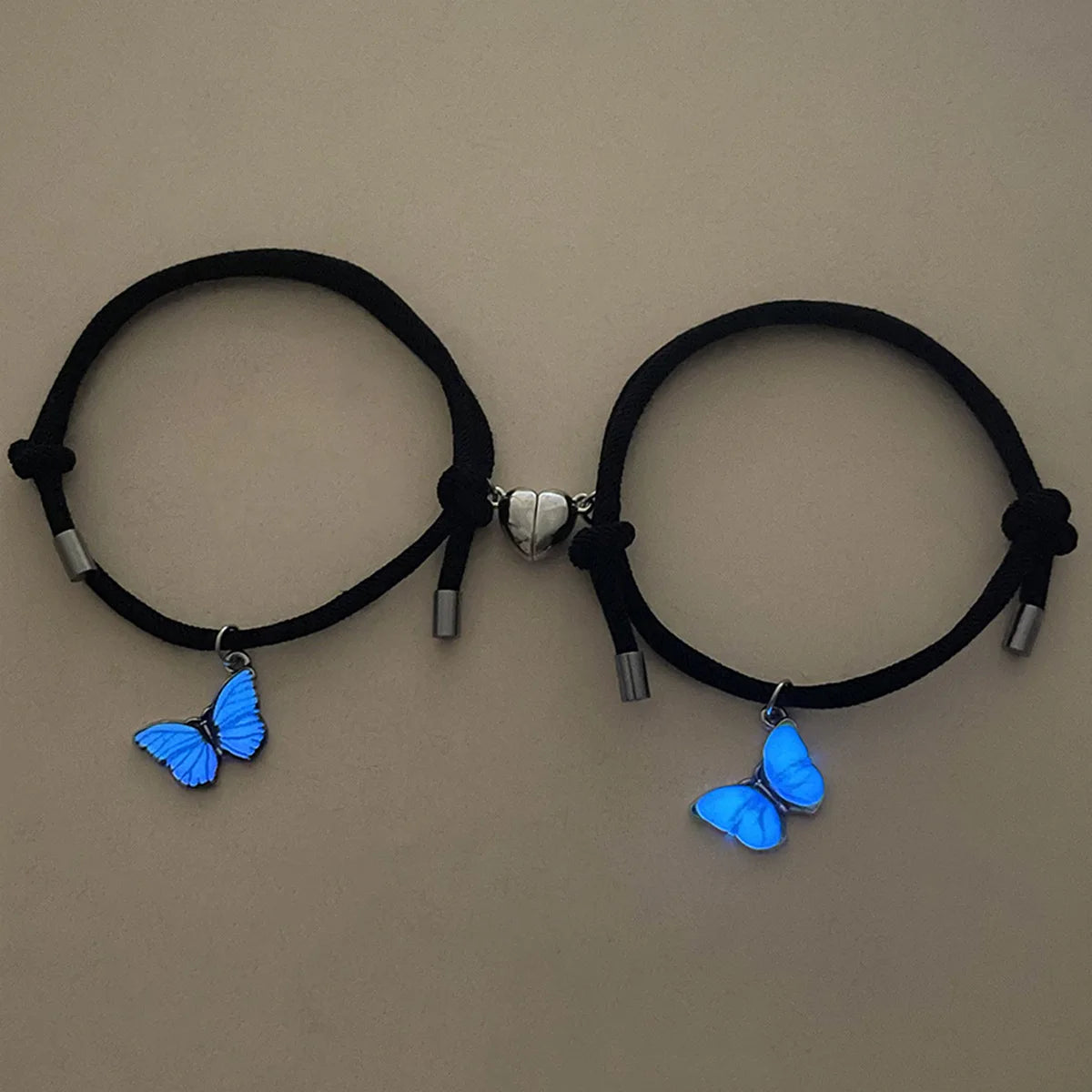 Luminous Butterfly Heart Magnet Bracelets
