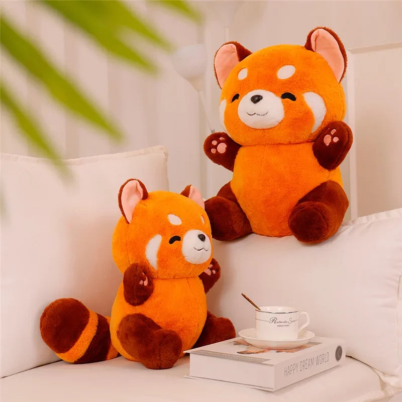 Fluffy Red/Orange Raccoon Plush Doll
