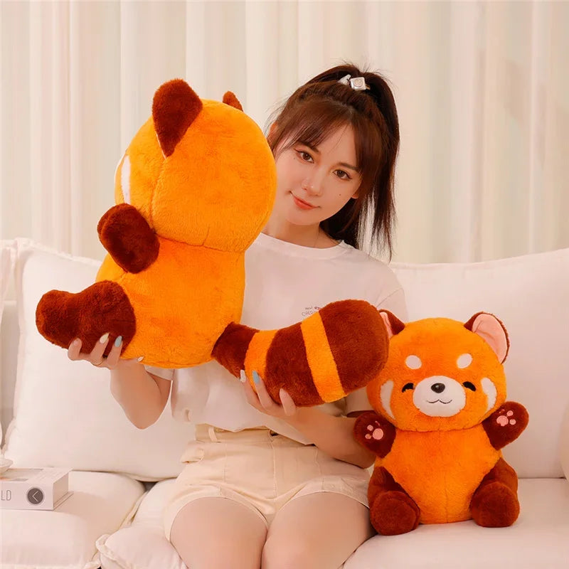 Fluffy Red/Orange Raccoon Plush Doll
