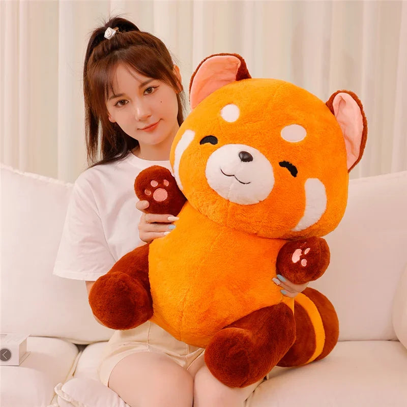 Fluffy Red/Orange Raccoon Plush Doll