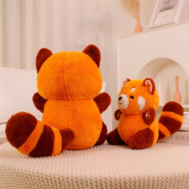 Fluffy Red/Orange Raccoon Plush Doll