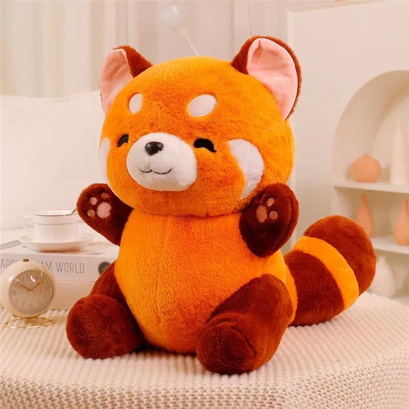Fluffy Red/Orange Raccoon Plush Doll