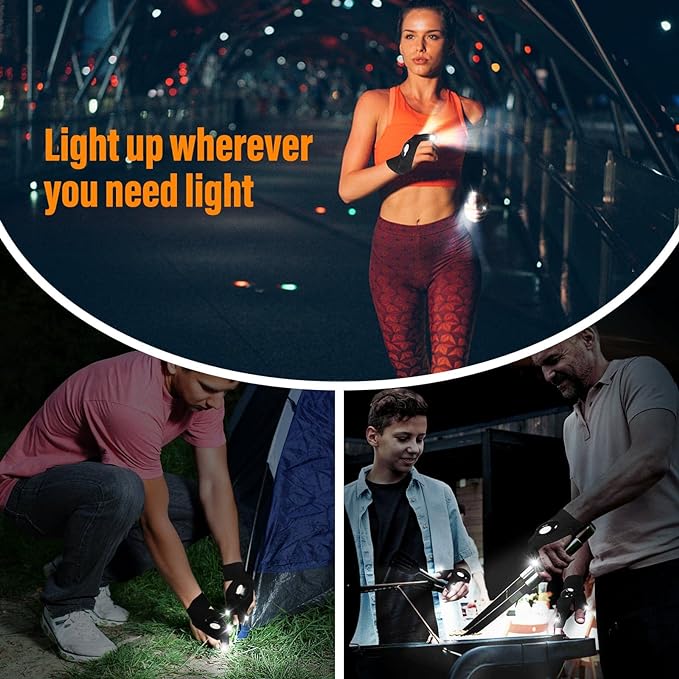LED Flashlight Work Gloves