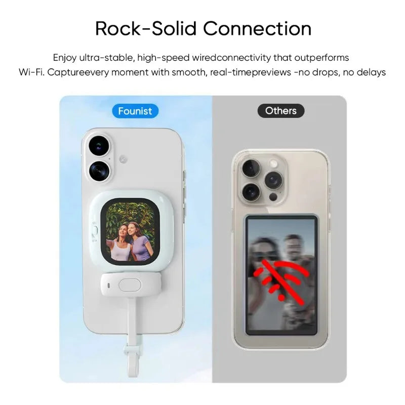 Vlogmate Mini — Rear-Camera Selfie Monitor for Pro-Quality iPhone Videos