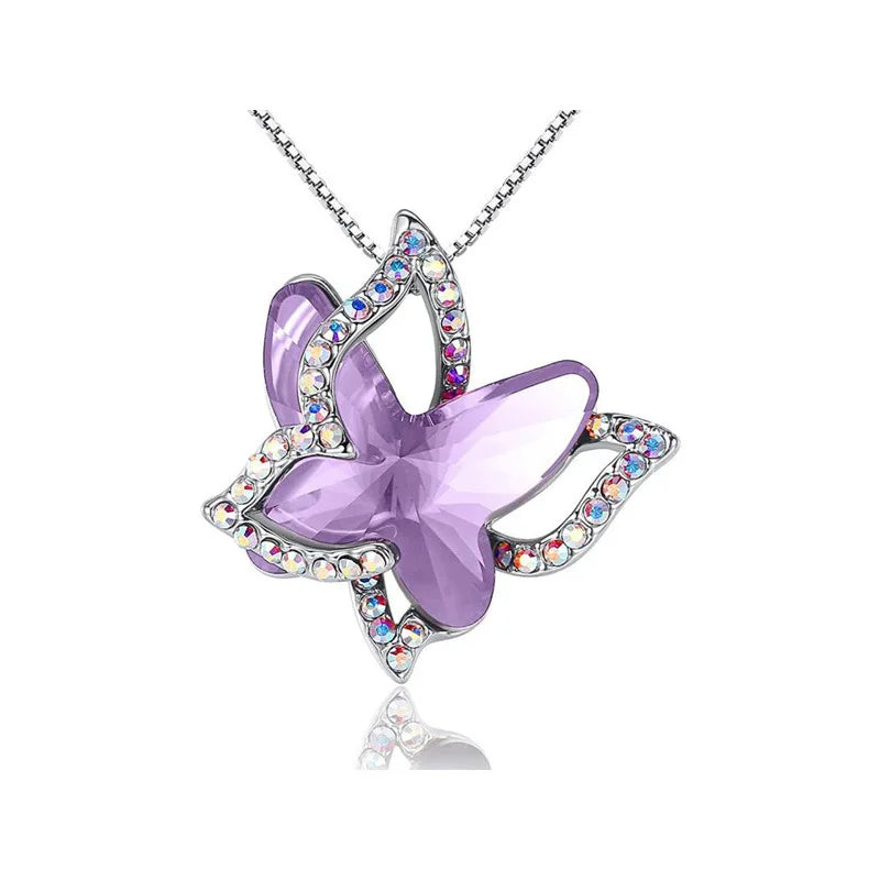 Elegant Butterfly Zircon Necklace