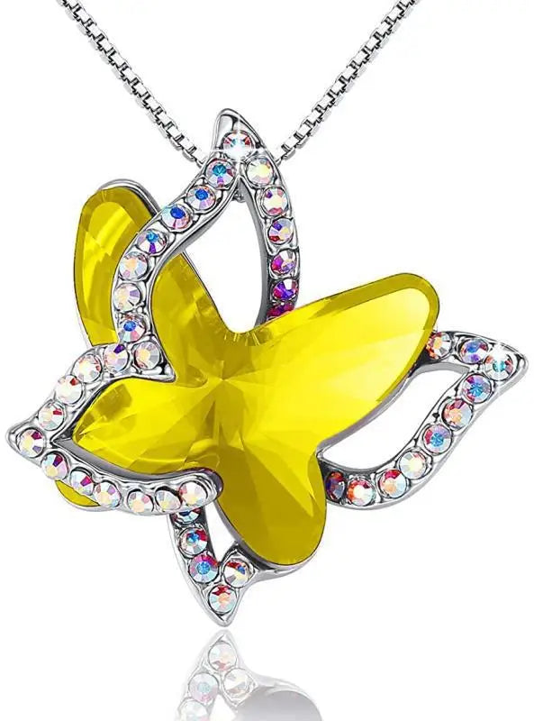 Elegant Butterfly Zircon Necklace