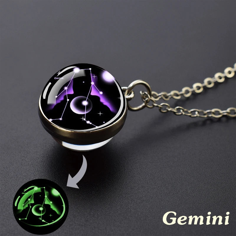 Zodiac Constellation Glow Necklace