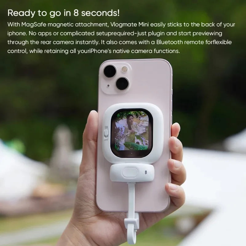 Vlogmate Mini — Rear-Camera Selfie Monitor for Pro-Quality iPhone Videos