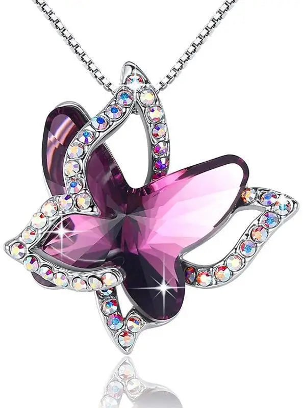 Elegant Butterfly Zircon Necklace
