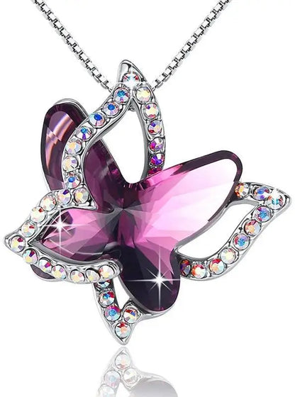 Elegant Butterfly Zircon Necklace