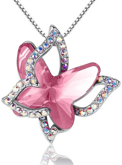 Elegant Butterfly Zircon Necklace