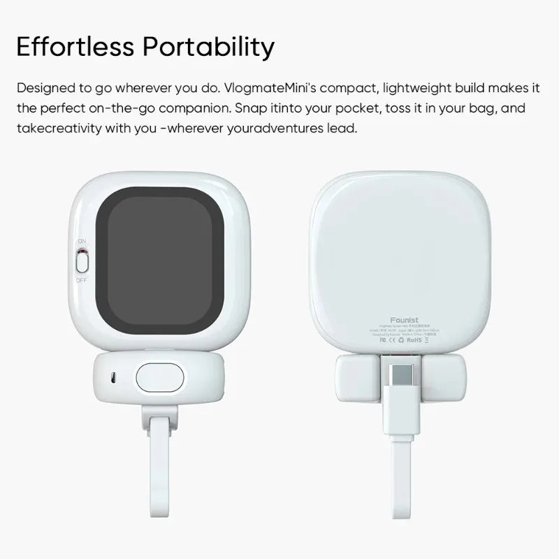 Vlogmate Mini — Rear-Camera Selfie Monitor for Pro-Quality iPhone Videos