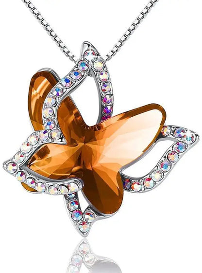 Elegant Butterfly Zircon Necklace