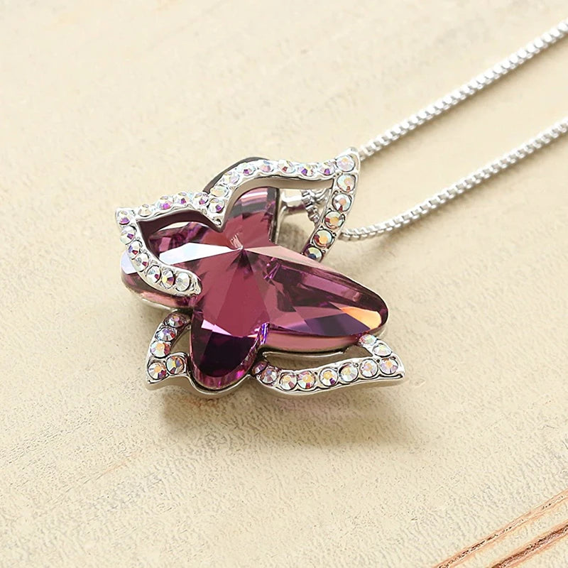 Elegant Butterfly Zircon Necklace