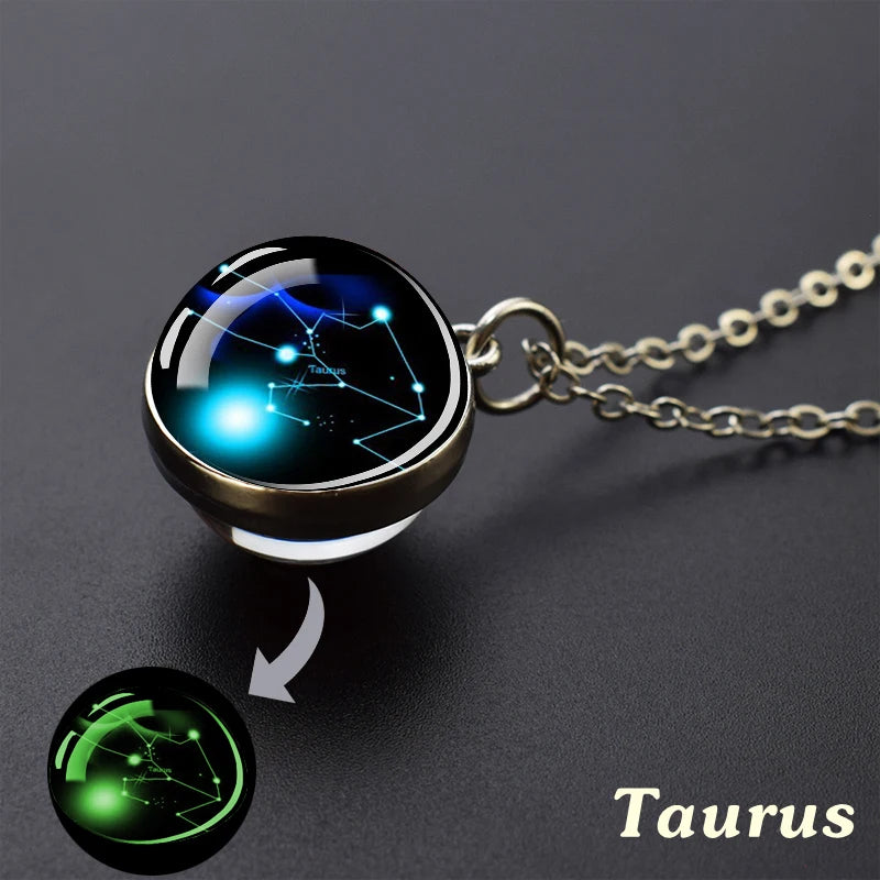 Zodiac Constellation Glow Necklace