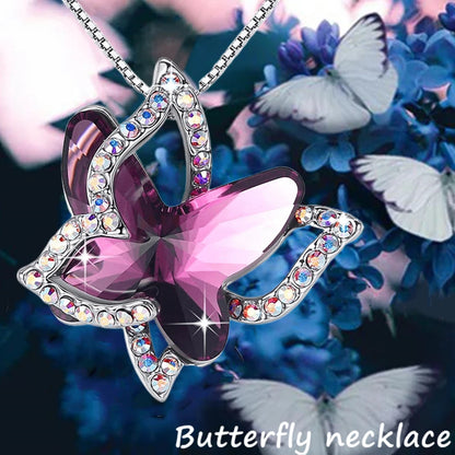 Elegant Butterfly Zircon Necklace