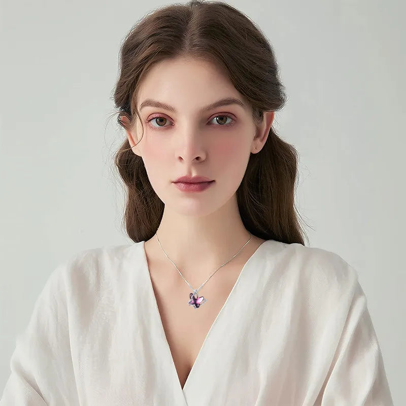 Elegant Butterfly Zircon Necklace