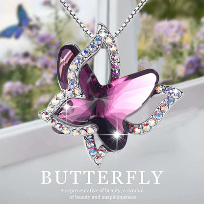 Elegant Butterfly Zircon Necklace