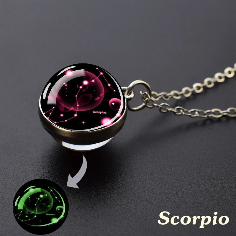 Zodiac Constellation Glow Necklace