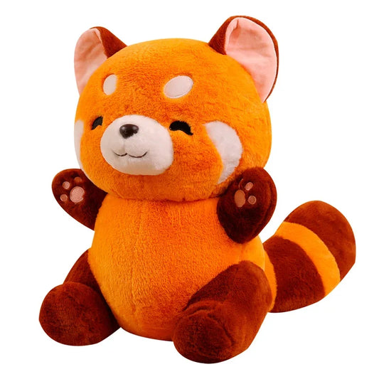 Fluffy Red/Orange Raccoon Plush Doll