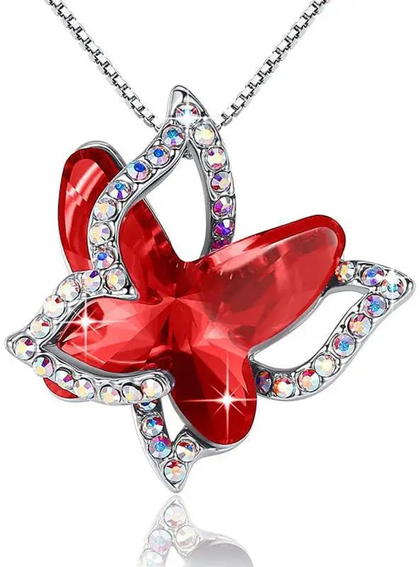 Elegant Butterfly Zircon Necklace